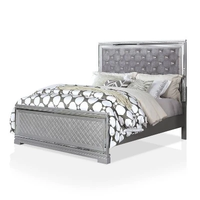 3pc Tenaya Bed With 2 Nightstands Set Silver/Gray - HOMES: Inside + Out 7 3pc Tenaya Bed With 2 Nightstands Set Silver/Gray - HOMES: Inside + Out - Image 7