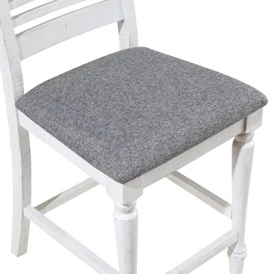 5pc Cambrien Rustic Farmhouse Counter Height Dining Set Antique White/Gray - HOMES: Inside + Out 3 5pc Cambrien Rustic Farmhouse Counter Height Dining Set Antique White/Gray - HOMES: Inside + Out - Image 3