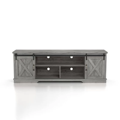 Clander Barn Door TV Stand For TVs Up To 70" Vintage Gray Oak - HOMES: Inside + Out 3 Clander Barn Door TV Stand For TVs Up To 70" Vintage Gray Oak - HOMES: Inside + Out - Image 3