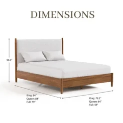 HOMES: Inside + Out 3pc Queen Riverstone Mid-Century Modern Boucle Bedroom Set With 2 Nightstands Walnut -Inside out home GUEST b6fa3527 fbfd 40ba 8b8c 8b195c32b4ec