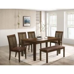 43" Coulter Padded Seat Bench Walnut/Brown - HOMES: Inside + Out -Inside out home GUEST b7054374 b668 4b86 9266 9c3d4f527a14