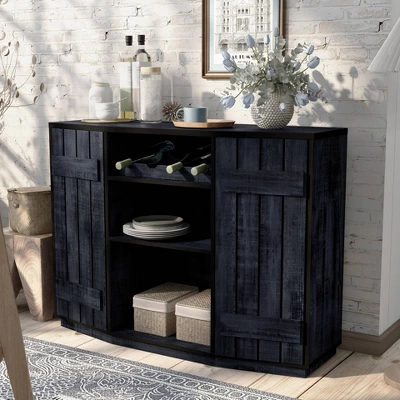 Neskowin Buffet With Cabinet Rustic Navy Blue - HOMES: Inside + Out 1 Neskowin Buffet With Cabinet Rustic Navy Blue - HOMES: Inside + Out