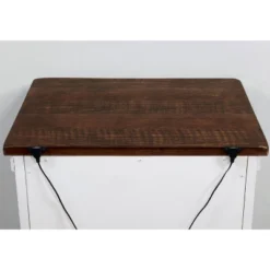 Willow Rustic 3 Drawer Nightstand With USB Plug Distressed White/Walnut - HOMES: Inside + Out -Inside out home GUEST b7fe4706 21df 4b71 8bec 15721cc8c069