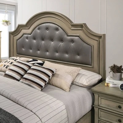 3pc Kritan Bed With 2 Nightstands Antique Warm Gray - HOMES: Inside + Out 2 3pc Kritan Bed With 2 Nightstands Antique Warm Gray - HOMES: Inside + Out - Image 2