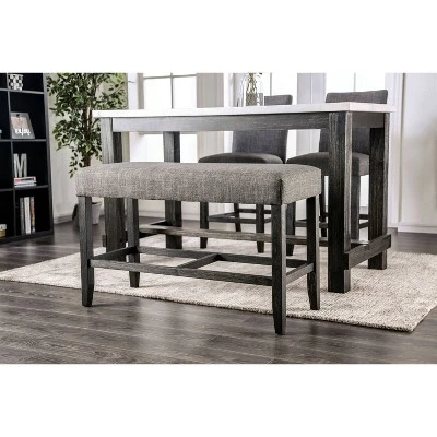 Norelo Upholstered Counter Height Bench Gray - HOMES: Inside + Out 2 Norelo Upholstered Counter Height Bench Gray - HOMES: Inside + Out - Image 2