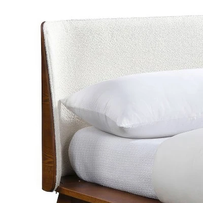 HOMES: Inside + Out 3pc King Riverstone Mid-Century Boucle Platform Bedroom Set With 2 Nightstands Walnut 10 HOMES: Inside + Out 3pc King Riverstone Mid-Century Boucle Platform Bedroom Set With 2 Nightstands Walnut - Image 10