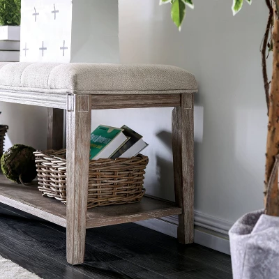 Wixam Tufted Bench Beige/Brown - HOMES: Inside + Out 4 Wixam Tufted Bench Beige/Brown - HOMES: Inside + Out - Image 4