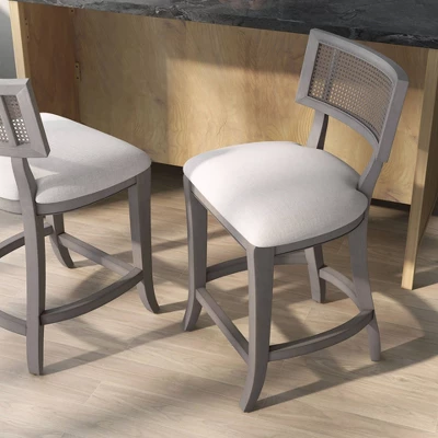 Roben Woven Cane Back Counter Height Barstools - HOMES: Inside + Out 3 Roben Woven Cane Back Counter Height Barstools - HOMES: Inside + Out - Image 3