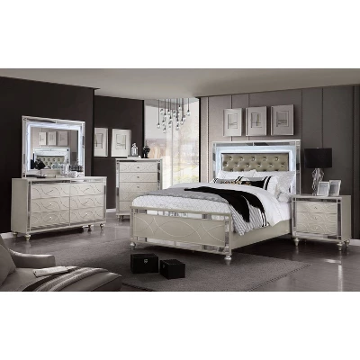 2pc La Mesa Nightstand And Dresser Set Silver - HOMES: Inside + Out 3 2pc La Mesa Nightstand And Dresser Set Silver - HOMES: Inside + Out - Image 3
