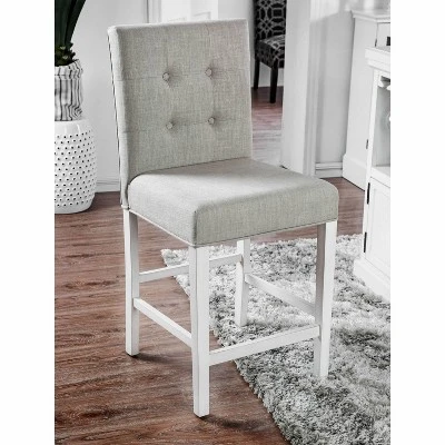 3pc Pritzker Counter Height Dining Set Antique White - HOMES: Inside + Out 2 3pc Pritzker Counter Height Dining Set Antique White - HOMES: Inside + Out - Image 2