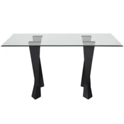 58" Darrah Modern Rectangle Glass Top Dining Table Black/Clear - HOMES: Inside + Out 11 58" Darrah Modern Rectangle Glass Top Dining Table Black/Clear - HOMES: Inside + Out -Inside out home GUEST c3a6937a 70f7 4829 bac2 4064d0c759e7
