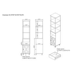 2pc Clander TV Stand And Bookcase Tower Set Vintage Gray Oak - HOMES: Inside + Out -Inside out home GUEST c5af8e16 b2f7 494f a43e 0fea2197c797