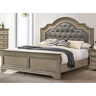 3pc Kritan Bed With 2 Nightstands Antique Warm Gray - HOMES: Inside + Out 4 3pc Kritan Bed With 2 Nightstands Antique Warm Gray - HOMES: Inside + Out - Image 4