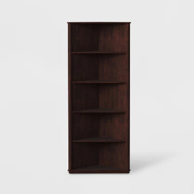 78" Mcafee Contemporary 5 Tier Corner Bookshelf - HOMES: Inside + Out 2 78" Mcafee Contemporary 5 Tier Corner Bookshelf - HOMES: Inside + Out - Image 2