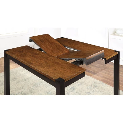 54" Ulmar Square Counter Height Extendable Dining Table With Butterfly Leaf Dark Oak/Espresso - HOMES: Inside + Out 3 54" Ulmar Square Counter Height Extendable Dining Table With Butterfly Leaf Dark Oak/Espresso - HOMES: Inside + Out - Image 3