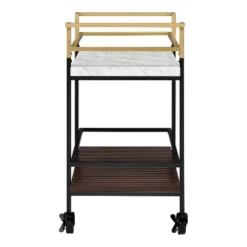 Goodspring Faux Marble Top 2 Shelf Serving Cart Black/White - HOMES: Inside + Out 6 Goodspring Faux Marble Top 2 Shelf Serving Cart Black/White - HOMES: Inside + Out -Inside out home GUEST c807be8b ac27 4a8b 9558 7fa3f4d4b471