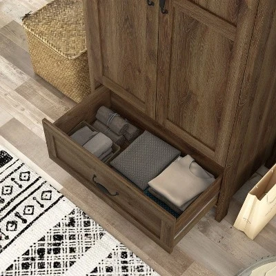 Nurembo 1 Drawer Wardrobe Closet Distressed Walnut - HOMES: Inside + Out 6 Nurembo 1 Drawer Wardrobe Closet Distressed Walnut - HOMES: Inside + Out - Image 6