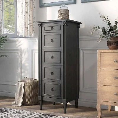 Latimer Traditional 5 Drawer Slim Chest - HOMES: Inside + Out 1 Latimer Traditional 5 Drawer Slim Chest - HOMES: Inside + Out