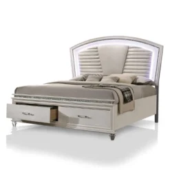 3pc California King Granite Bedroom Set With Nightstand And Chest Pearl White - HOMES: Inside + Out -Inside out home GUEST cc8a7329 c28b 49c2 bcd5 5818bd6c53ef