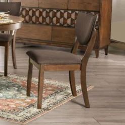 5pc Raven Transitional Round Dining Table Set Walnut/Dark Chocolate - HOMES: Inside + Out -Inside out home GUEST cf2c003c 31a3 4ec6 87ad f3e85597aa62