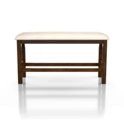 Foret Padded Counter Height Bench Rustic Oak/Beige - HOMES: Inside + Out -Inside out home GUEST d02ce6a5 2fd0 4055 aa62 b4565bc28a0b