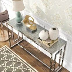 Marcha Glam Rectangle Sofa Table Chrome - HOMES: Inside + Out -Inside out home GUEST d0306fbe 48f0 4f11 bbf1 7b16de4ae568