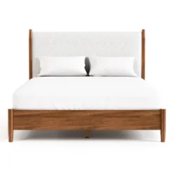 HOMES: Inside + Out 3pc Queen Riverstone Mid-Century Modern Boucle Bedroom Set With 2 Nightstands Walnut -Inside out home GUEST d1fe74ea 77eb 48dd b0ff 5ae6203b9f7b