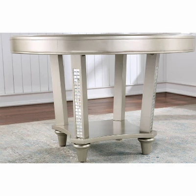 5pc Jenra Round Dining Set Champagne/Warm Gray - HOMES: Inside + Out 4 5pc Jenra Round Dining Set Champagne/Warm Gray - HOMES: Inside + Out - Image 4