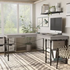 59" Gulnora L Shaped Desk With USB Power Ports - HOMES: Inside + Out 17 59" Gulnora L Shaped Desk With USB Power Ports - HOMES: Inside + Out -Inside out home GUEST d3253e0e 2fc8 47a0 a8c6 37c6fb4808b1