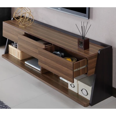 Vadim TV Stand For TVs Up To 72" Light Walnut - HOMES: Inside + Out 2 Vadim TV Stand For TVs Up To 72" Light Walnut - HOMES: Inside + Out - Image 2