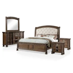 5pc Lellen Bedroom Set Beige/Rustic Natural Tone - HOMES: Inside + Out -Inside out home GUEST d5bd1c30 639e 4e32 ae80 b7bdd43959d2