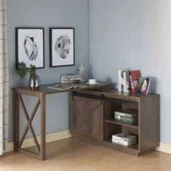 Sevyn Transitional L Shape Desk Walnut Oak - HOMES: Inside + Out 12 Sevyn Transitional L Shape Desk Walnut Oak - HOMES: Inside + Out -Inside out home GUEST d60cc873 8e48 443b 9353 fb837e7f3a6b