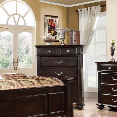 3pc California King Pennings Traditional Bed Set And Nightstand With Chest Dark Walnut - HOMES: Inside + Out 3 3pc California King Pennings Traditional Bed Set And Nightstand With Chest Dark Walnut - HOMES: Inside + Out - Image 3