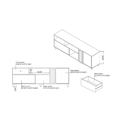 Niles TV Stand For TVs Up To 80" Reclaimed Oak - HOMES: Inside + Out 6 Niles TV Stand For TVs Up To 80" Reclaimed Oak - HOMES: Inside + Out - Image 6