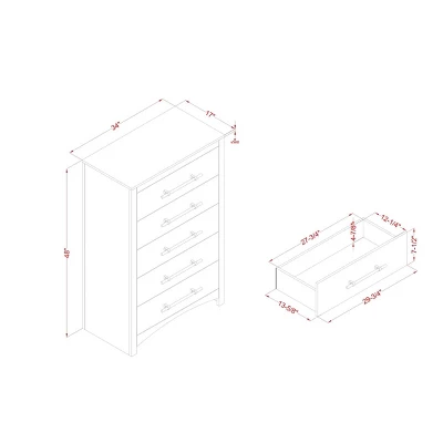 Melonnes 5 Drawer Chest Walnut - HOMES: Inside + Out 7 Melonnes 5 Drawer Chest Walnut - HOMES: Inside + Out - Image 7