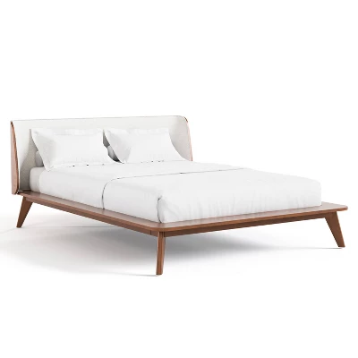 HOMES: Inside + Out 3pc Queen Riverstone Mid-Century Boucle Platform Bedroom Set With 2 Nightstands Walnut 13 HOMES: Inside + Out 3pc Queen Riverstone Mid-Century Boucle Platform Bedroom Set With 2 Nightstands Walnut - Image 13