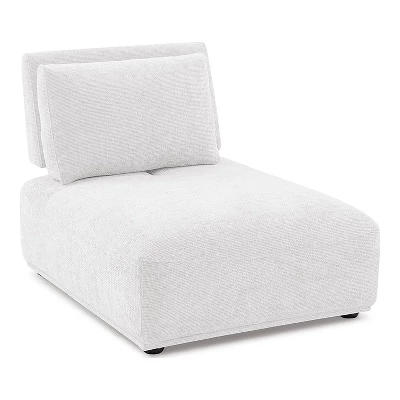 HOMES: Inside + Out 5pc Povoa 159" Modular Curved Sectional Sofa Modern Chenille With Extendable Backrest White 6 HOMES: Inside + Out 5pc Povoa 159" Modular Curved Sectional Sofa Modern Chenille With Extendable Backrest White - Image 6