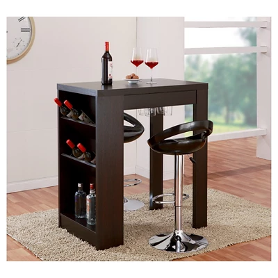 Annemarie Modern Bar Table With Side Wine Storage Cappuccino - HOMES: Inside + Out 1 Annemarie Modern Bar Table With Side Wine Storage Cappuccino - HOMES: Inside + Out