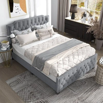 Amando Button Tufted Upholstered Bed - HOMES: Inside + Out 2 Amando Button Tufted Upholstered Bed - HOMES: Inside + Out - Image 2