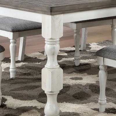 78" Cambrien Rustic Two-Tone Dining Table Antique White/Gray - HOMES: Inside + Out 2 78" Cambrien Rustic Two-Tone Dining Table Antique White/Gray - HOMES: Inside + Out - Image 2