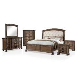 6pc Lellen Bedroom Set Beige/Rustic Natural Tone - HOMES: Inside + Out -Inside out home GUEST e399fb03 4694 4d17 a9dd 4cbb64bf211b
