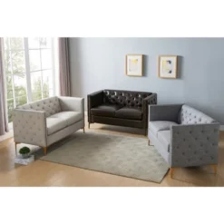 Gasper Tufted Upholstered Loveseat Light Gray - HOMES: Inside + Out 9 Gasper Tufted Upholstered Loveseat Light Gray - HOMES: Inside + Out -Inside out home GUEST e5346638 0066 49e4 bc0a e56154d91e22