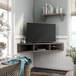 Tybo Open Shelves Corner Floating Console Fits Tv's Up To 50" - HOMES: Inside + Out 13 Tybo Open Shelves Corner Floating Console Fits Tv's Up To 50" - HOMES: Inside + Out -Inside out home GUEST e660b886 3a4e 46a1 a766 46aa6342fb47