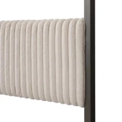 HOMES: Inside + Out Queen Barrette Canopy Platform Bed With Corduroy Upholstered Bed Light Brown -Inside out home GUEST e86766cc a0bc 4330 a207 faaaeeb80136