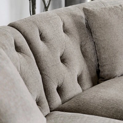 Amelie Button Tufted Curved Sectional Warm Gray - HOMES: Inside + Out 2 Amelie Button Tufted Curved Sectional Warm Gray - HOMES: Inside + Out - Image 2