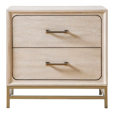 HOMES: Inside + Out Set Of 2 Neovesi Wood Nightstands Boho Oak With 2 Drawers Walnut 2 HOMES: Inside + Out Set Of 2 Neovesi Wood Nightstands Boho Oak With 2 Drawers Walnut - Image 2