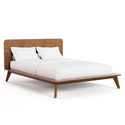 HOMES: Inside + Out 3pc Full Riverstone Mid-Century Wood Platform Bedroom Set With 2 Nightstands Walnut 12 HOMES: Inside + Out 3pc Full Riverstone Mid-Century Wood Platform Bedroom Set With 2 Nightstands Walnut - Image 12