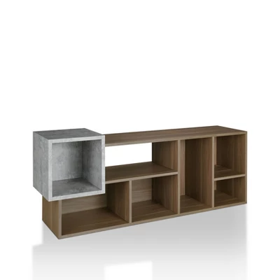 66.46" Durandyl Contemporary Bookcase Honey Walnut - HOMES: Inside + Out 6 66.46" Durandyl Contemporary Bookcase Honey Walnut - HOMES: Inside + Out - Image 6
