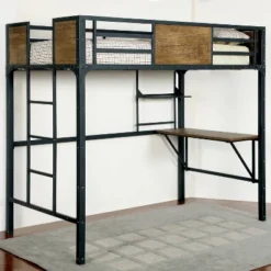 Twin Navii Industrial Loft Bed Black - HOMES: Inside + Out