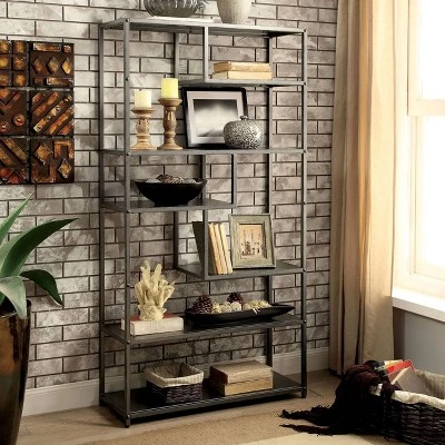 69" Dustin 6 Shelf Bookcase Dark Gray - HOMES: Inside + Out 1 69" Dustin 6 Shelf Bookcase Dark Gray - HOMES: Inside + Out